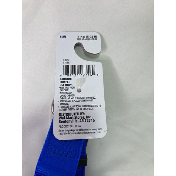 New Vibrant Life Nylon Collar Metal Buckle Blue 15-26" L Dog Collar Retrievers - Picture 5 of 5
